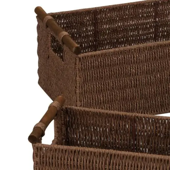 Household Essentials Decorative Woven Basket Set Brown {7}