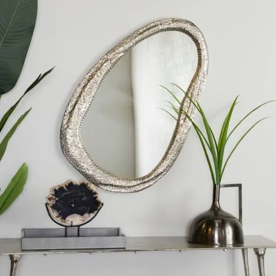 Silver Contemporary Wall Mirror, 23" x 2" x 35" {7}