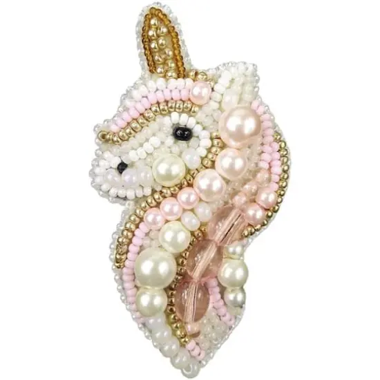 Crystal Art Beadwork Kit For Creating Broоch Unicorn {3}