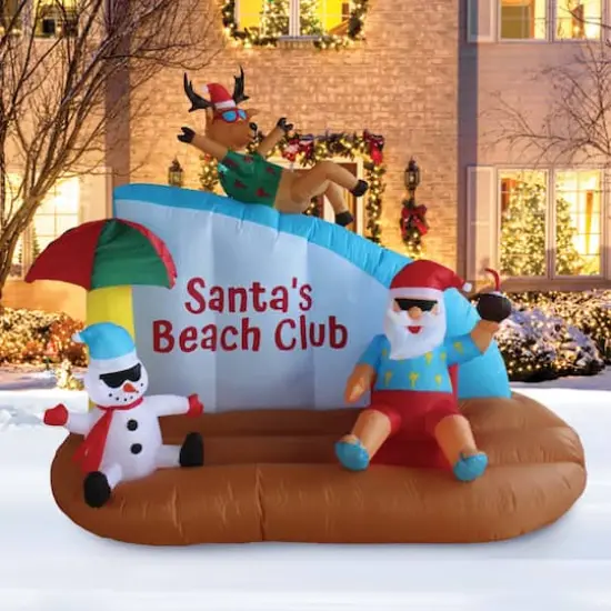7ft. Inflatable Santa's Beach Club {4}