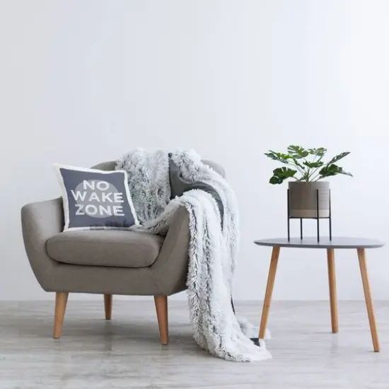 Stupell Industries No Wake Zone Nautical Phrase Bold Blue Throw Pillow 18" x 18" {3}