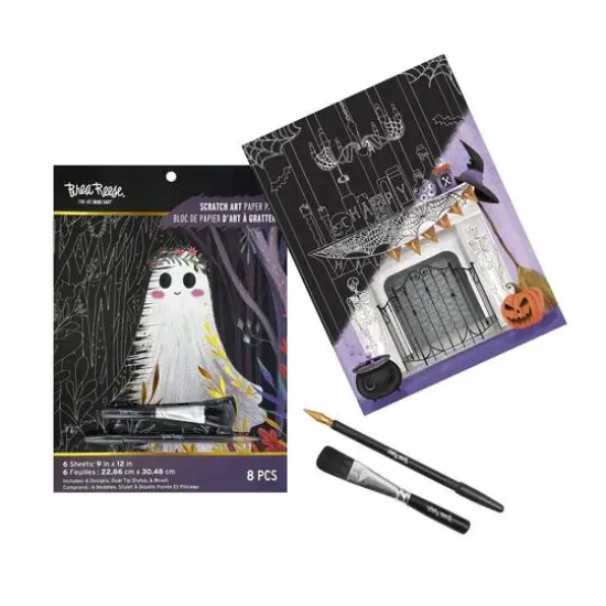 Brea Reese&trade; 9" x 12" Glam Ghosts Scratch Art Paper Pad {4}
