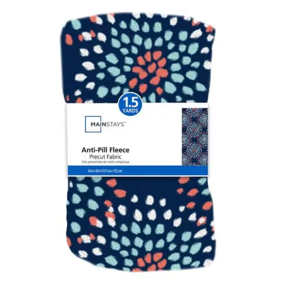 Camelot Fabrics Burst Navy & Coral Fleece Precut Set {1}