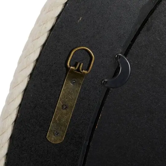 36" White Coastal Rope Wall Mirror {5}