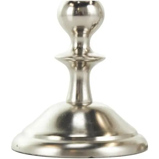Silver Metal Candle Holder Set {5}