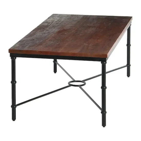 Hello Honey&reg; Saratoga 4ft. Dark Chestnut Rustic Solid Wood & Metal Coffee Table {6}