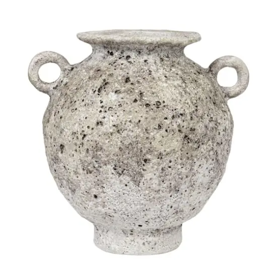 Hello Honey&reg; 6" Gray with Distressed Reactive Glaze Stoneware Vase with Handles {7}