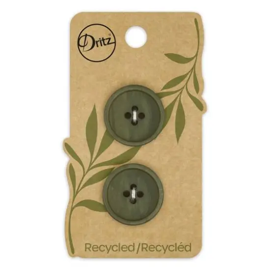 Dritz&reg; 23mm Recycled Paper Round Button, 6ct. Dark olive {1}