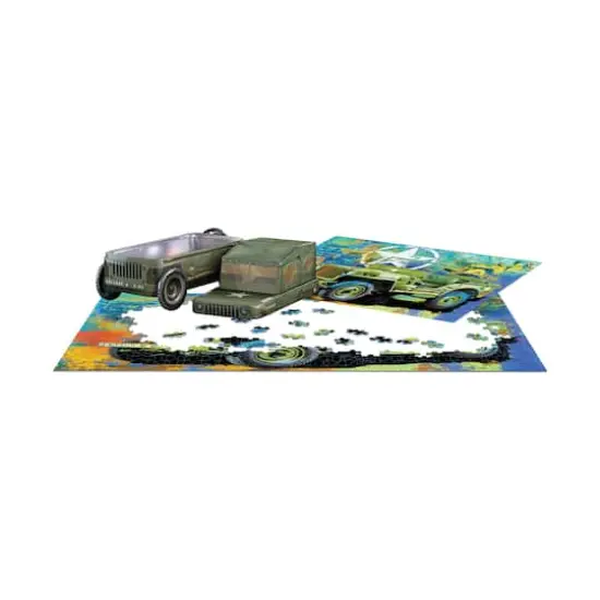 The Jeep Army Truck Collectible Shaped Tin Puzzle: 550 Pcs {4}