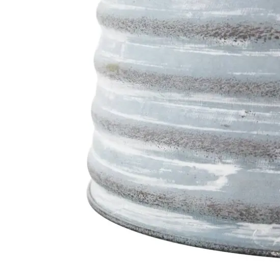 14" Gray Metal Beehive Shaped Watering Can Planter {6}