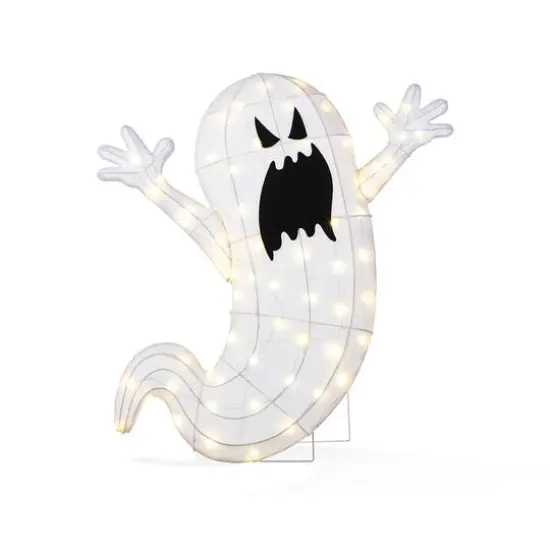 Glitzhome® 35.5"H Lighted Halloween 2.5D Ghosts Outdoor Decor {1}