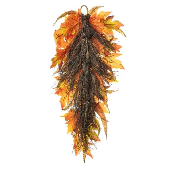 Glitzhome&reg; 26" Sunflower Pumpkin Leaf Swag {6}