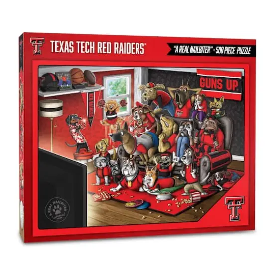 College Football Purebred Fans A Real Nailbiter 500 Piece Puzzle Texas Tech Red Raiders {1}