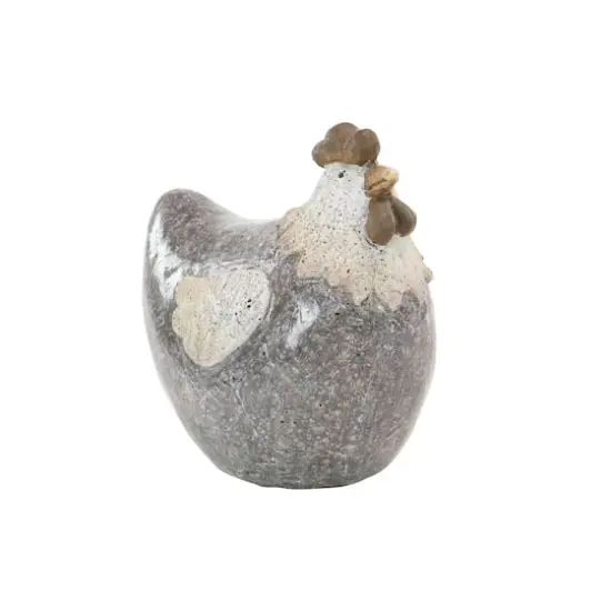 10" Gray Stone Country Hen Garden Sculpture {1}