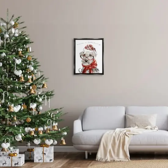 Stupell Industries Have a Fetching Christmas Dog Framed Floater Canvas Wall Art {3}