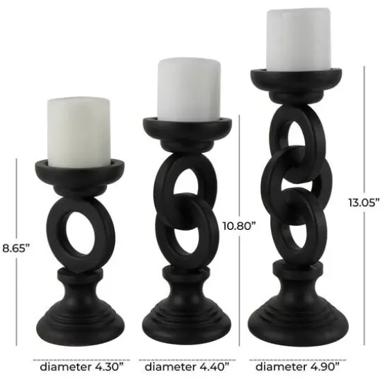 Black Chain Link Candle Holder Set {8}