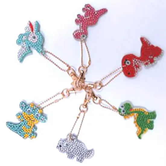 Sparkly Selections Dinosaur Diamond Painting Keychains Kit {3}