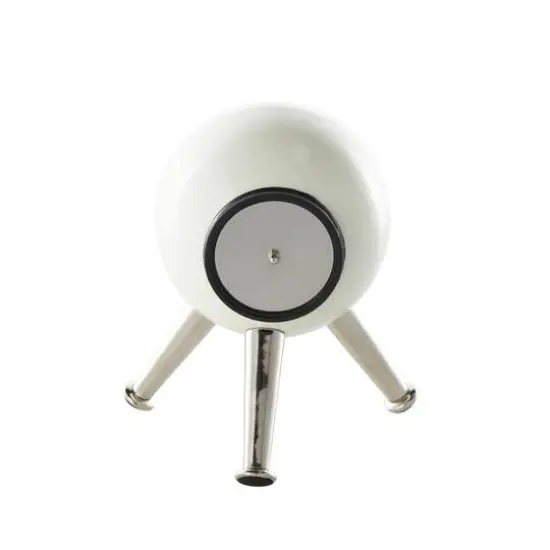 8.5" Silver OrbMetal Clock with Black Clockface & Silver Tripod Legs {7}