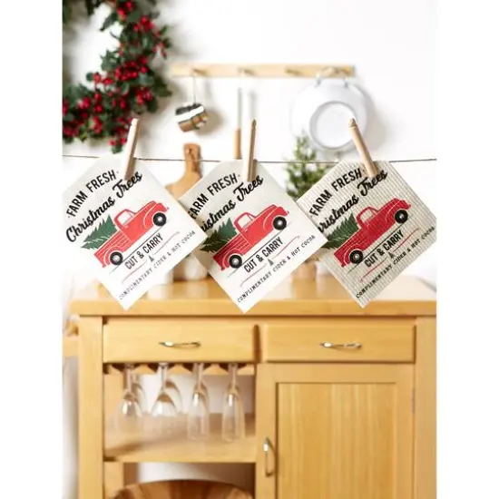 DII&reg; Christmas Truck Swedish Dishcloth Set, 3ct. {6}
