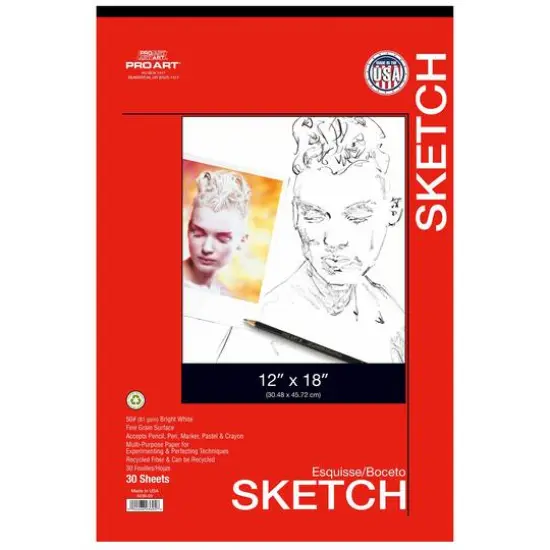 Pro Art&reg; Taped Sketch Pad, 12" x 18" {1}