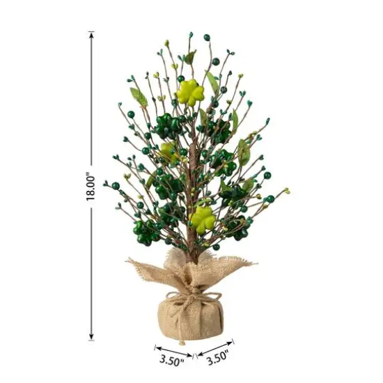 Glitzhome&reg; 18" St Patrick's Shamrock and Berry Table Tree {8}