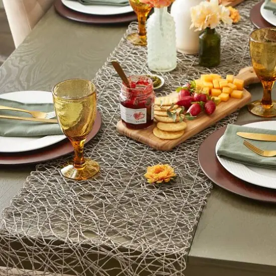 DII&reg; 72" Woven Paper Table Runner Gray {7}