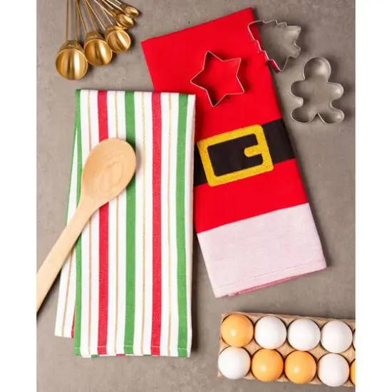 DII&reg; Santa Belt Dishtowel Set {6}
