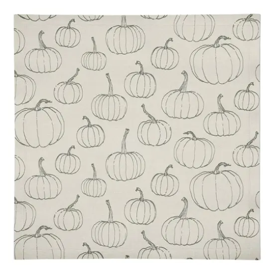 White Pumpkin Pattern Cotton Twill Napkin {1}