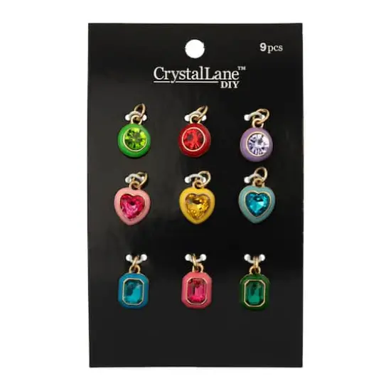 Crystal Lane DIY Gold Enamel Rhinestone Charms, 9ct. {3}