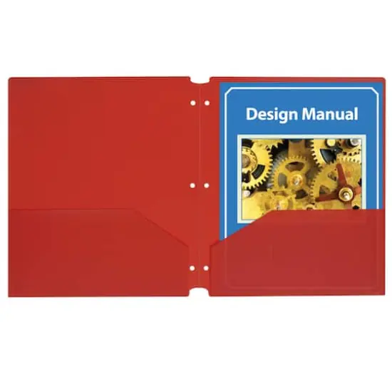 C-Line&reg; Red 2-Pocket Poly Portfolios with 3-Hole Punch, 25ct. {1}