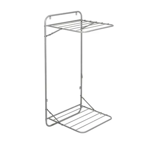 Honey Can Do 2-Tier Gray Over the Door Retractable Clothing Drying Rack {3}