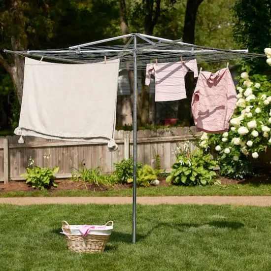 Household Essentials Parallel Clothesline Outdoor Dryer Silver Steel {3}