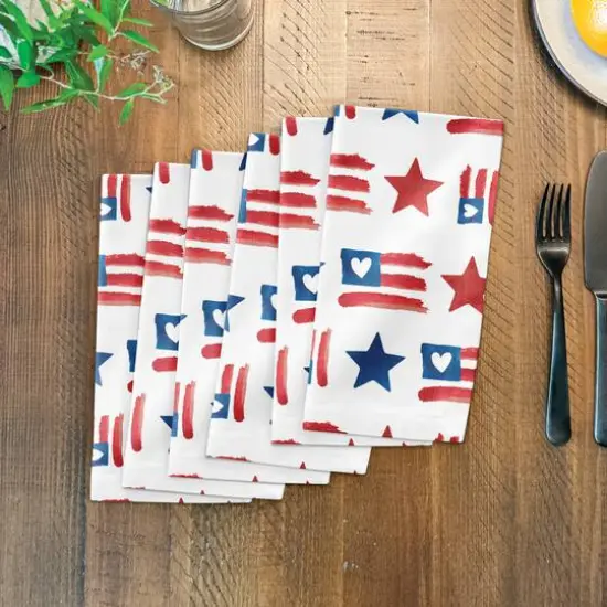 Designs Direct Flags & Stars Pattern Cotton Twill Napkin {4}