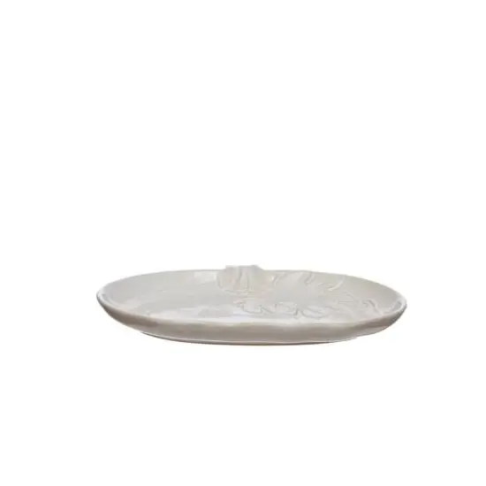 10.75" White Pumpkin Ceramic Serving Plate by Ashland&reg; {3}