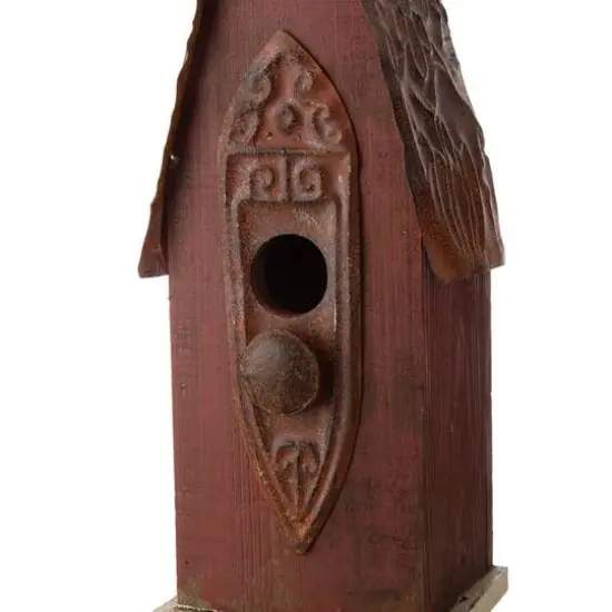 Glitzhome&reg; 13.23'' Distressed Wooden Birdhouse {6}