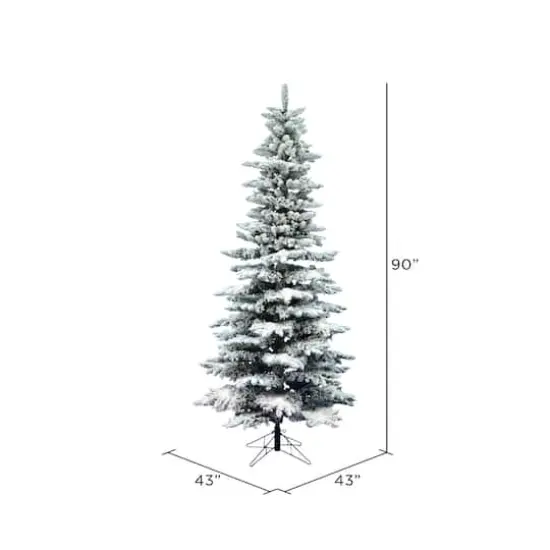 7.5ft. Unlit Slim Flocked Utica Fir Artificial Christmas Tree {5}