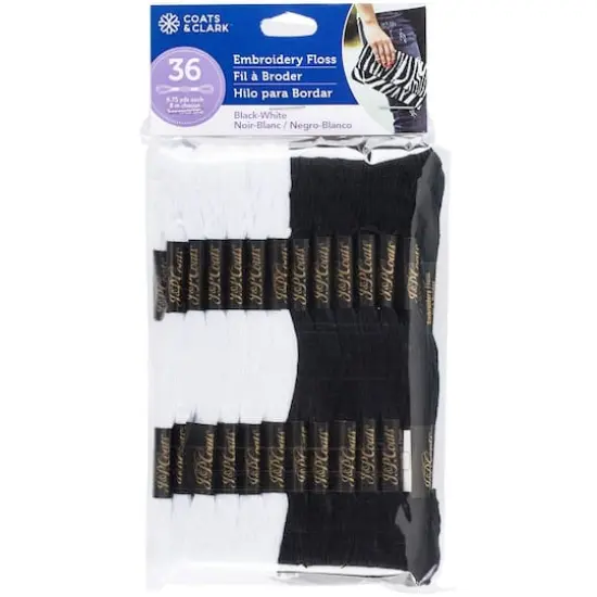 Coats & Clark 6-Strand Embroidery Floss Value Pack, Black & White {1}