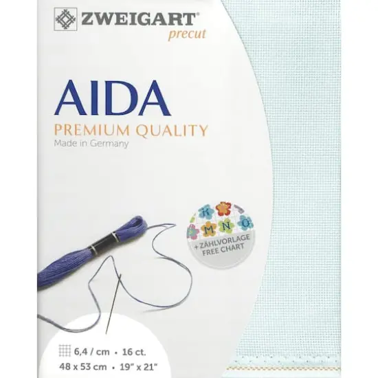 Zweigart&reg; Aida 16 Count Precut FabricIce Blue {1}