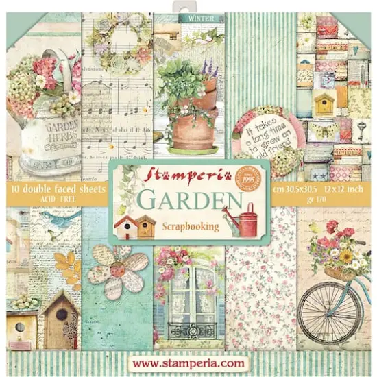 Stamperia Garden Double-Sided Paper Pad, 12" x 12" {1}