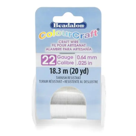 Beadalon&reg; ColourCraft&reg; 22 Gauge Tarnish Resistant Silver Plated Wire {1}