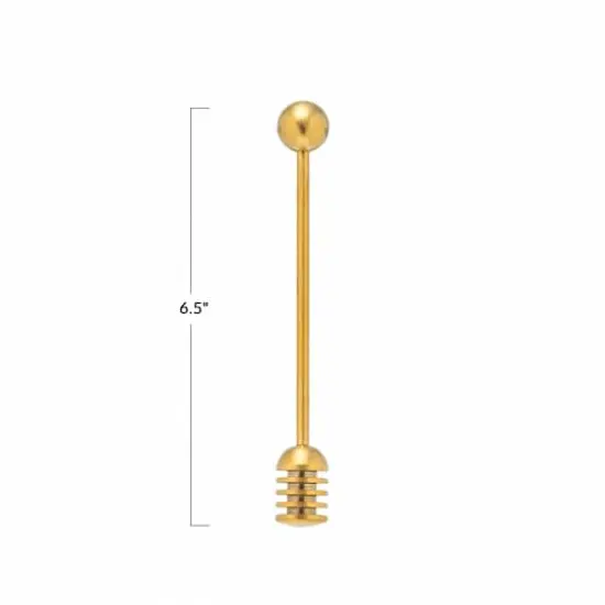 Hello Honey&reg; 6.5" Gold Finish Stainless Steel Honey Dipper {3}