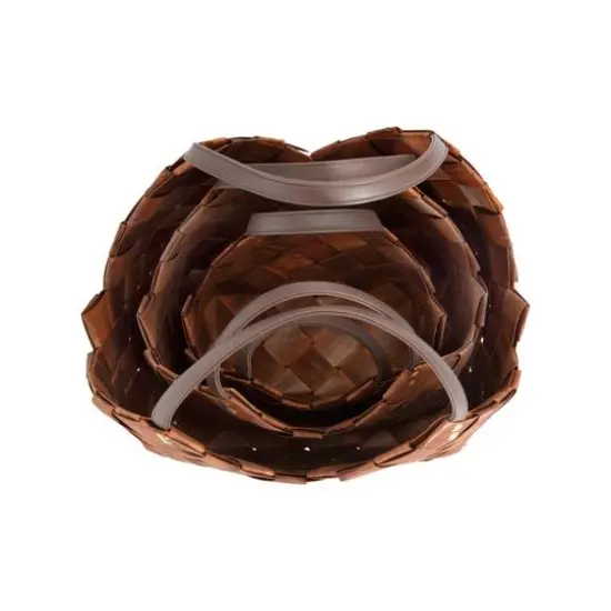 Hello Honey&reg; Brown Woven Seagrass Baskets with Leather Handles Set {6}