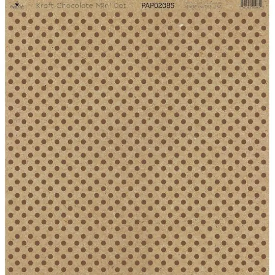 Paper Caf&eacute; Kraft & Chocolate Mini Dot 12" x 12" Cardstock, 15 Sheets {1}