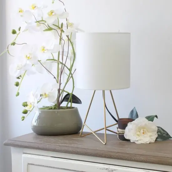 Simple Designs Gold & White Down to the Wire Table Lamp {3}