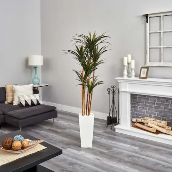 6.5ft. Giant Yucca Artificial Tree in White Planter {4}