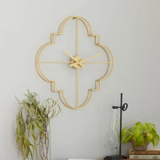 CosmoLiving by Cosmopolitan 24" Gold Metal Glam Wall Clock {10}