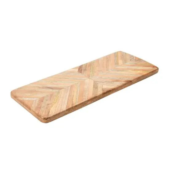 Hello Honey&reg; Mango Wood Chevron Pattern Cheese or Cutting Board {4}