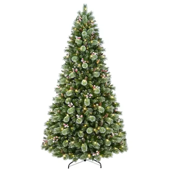 9ft. Pre-Lit Snowy Norway Spruce Artificial Adorned Christmas Tree, Dual-Color LED Lights {1}