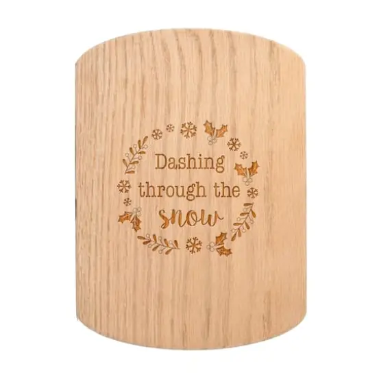 Dashing Through the Snow 11" x 8" Redwood Oval Cutting Board {1}