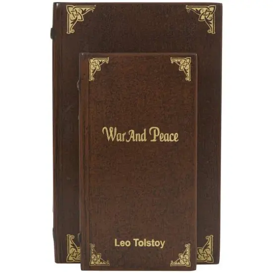 Brown War & Peace Storage Faux Book Box Set {8}